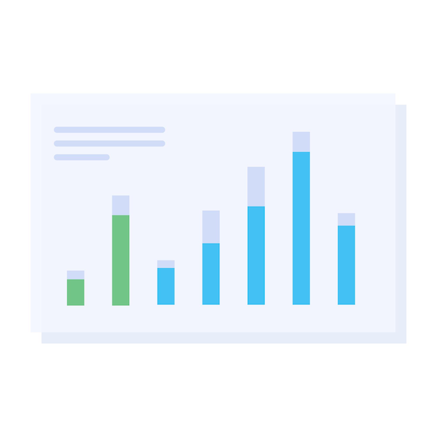 An icon of bar graph flat design 