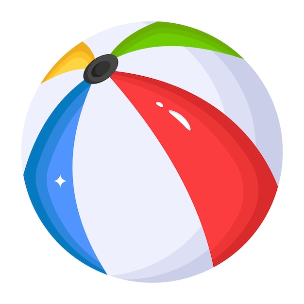 Icon of beach ball in isometric style