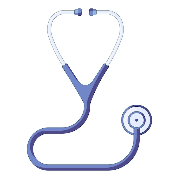 Icon of a blue medical stethoscope healthcare and first aid concept in a flat style