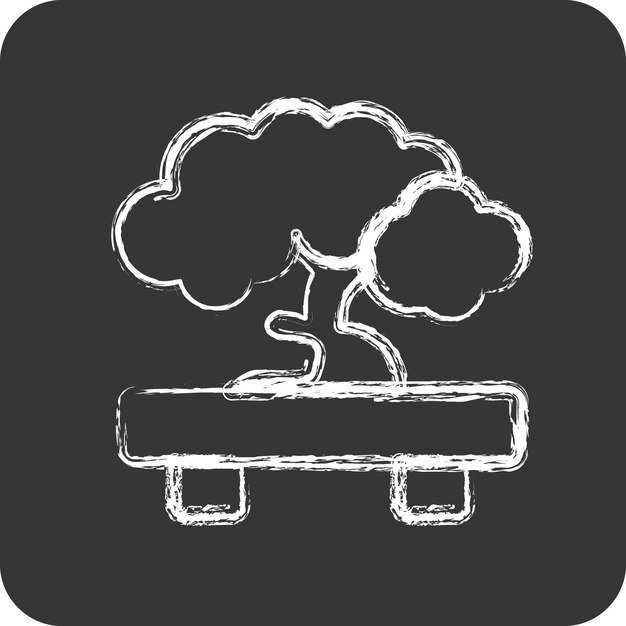 Icon Bonsai suitable for Japanese symbol chalk Style simple design editable design template vector