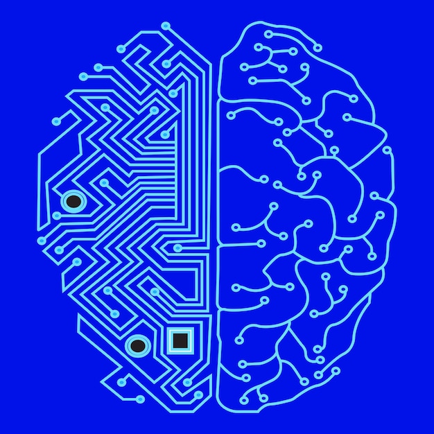 The Icon Brain Technology Chip Processor Connect Illustration Vector