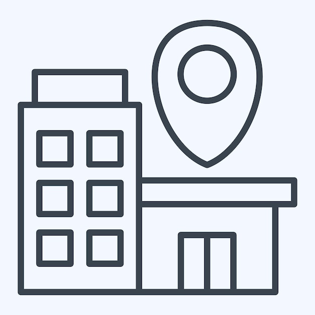 Icon Bussines Location related to Finance and Tax symbol line style simple design illustration