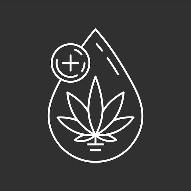 Vector icon of cannabis oil. cbd oil symbol. line art illustration.