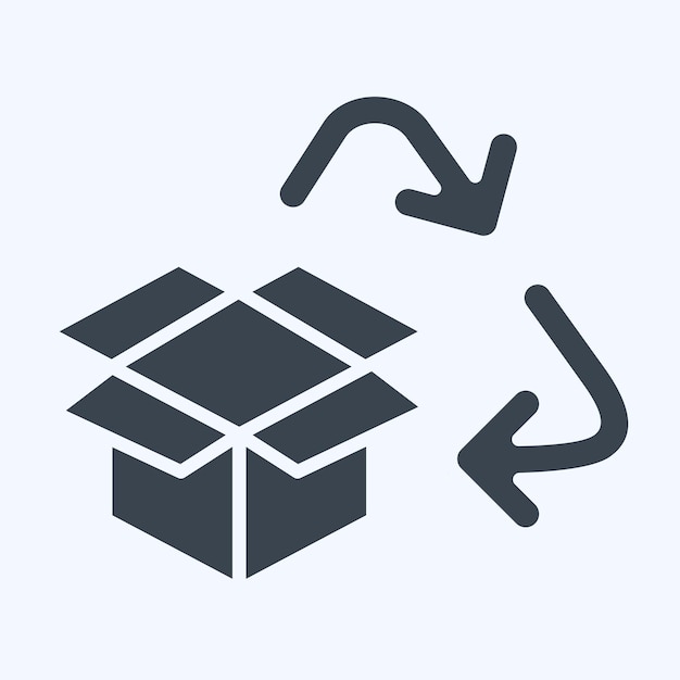 Icon Carboard Recycling related to Recycling symbol glyph style simple design illustration