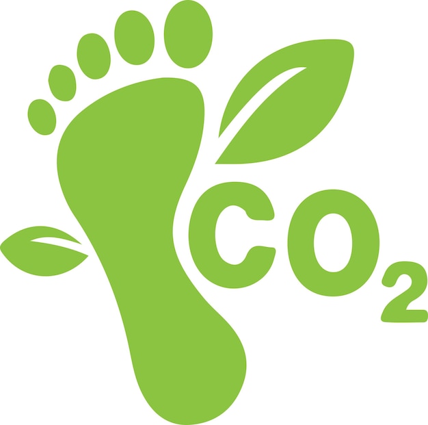 Icon of carbon footprint co2 neutral free emission reduced net zero global warming greenhouse