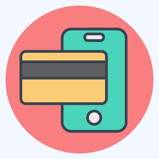 Icon Cashless Payment related to Smart City symbol flat style simple design illustration