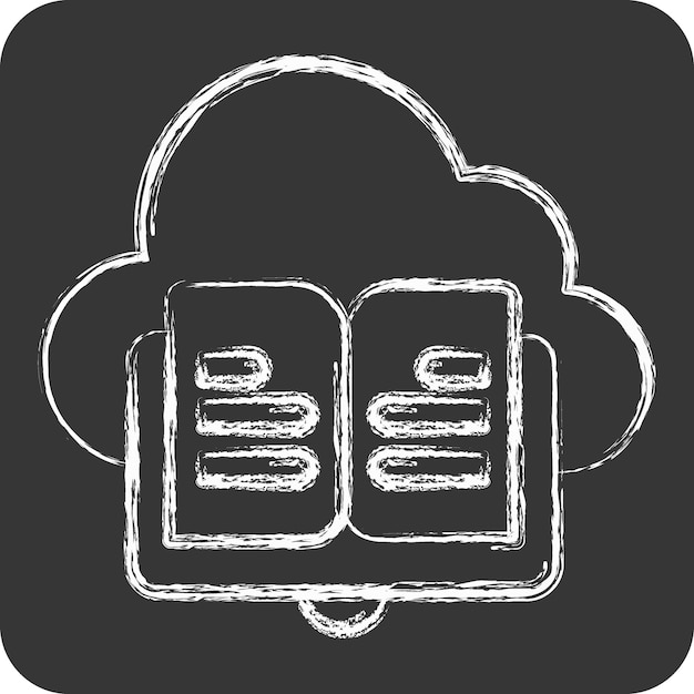 Icon Cloud Book related to Learning symbol chalk Style simple design illustration