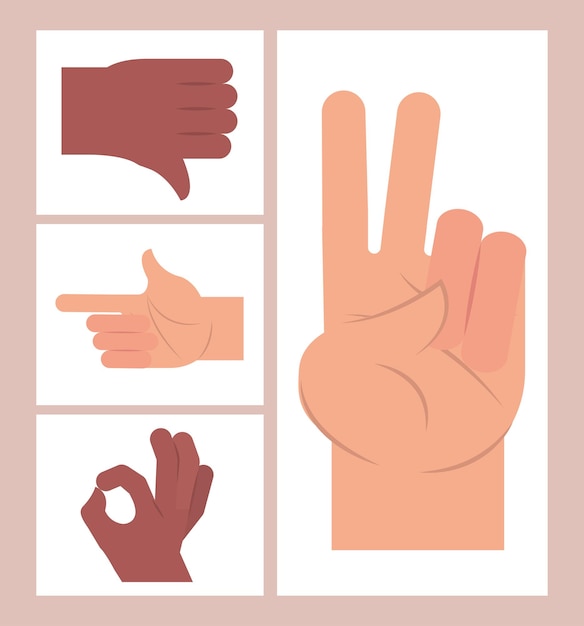 Icon collection hands gesture