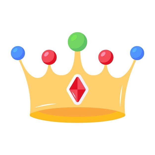 An icon of crown flat design