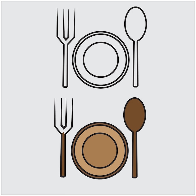 an icon of cutlery dinner plates spoons and forks