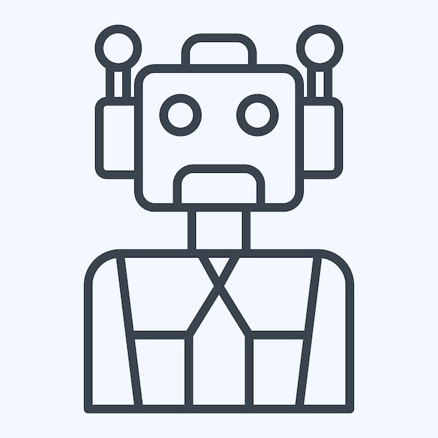 Icon Cyborg related to Future Technology symbol line style simple illustration