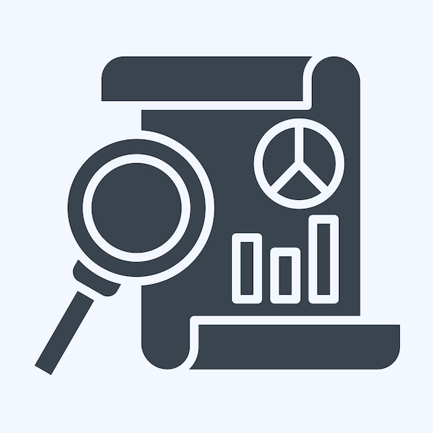 Icon Data Chart related to Finance and Tax symbol glyph style simple design illustration