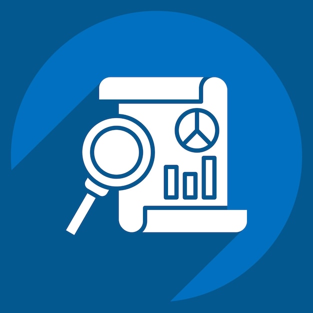 Icon Data Chart related to Finance and Tax symbol long shadow style simple design illustration