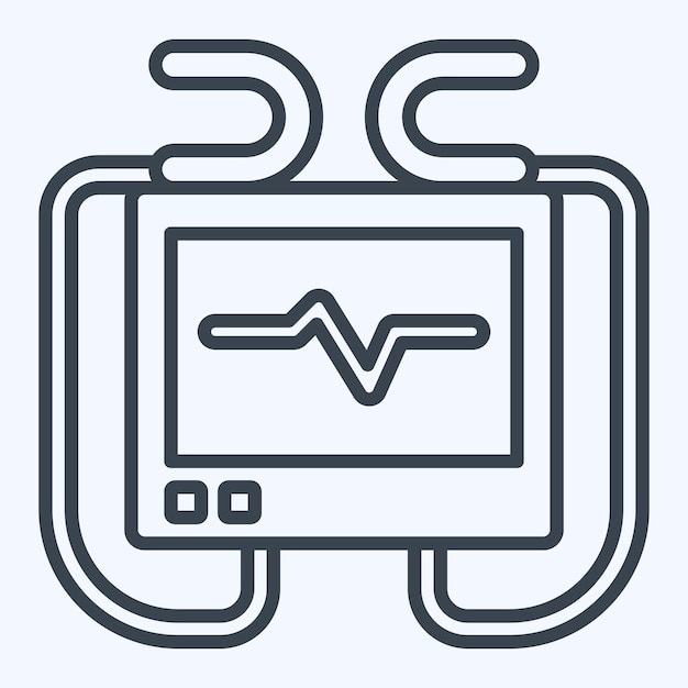 Icon Defibrillator Machine related to Emergency symbol line style simple design illustration