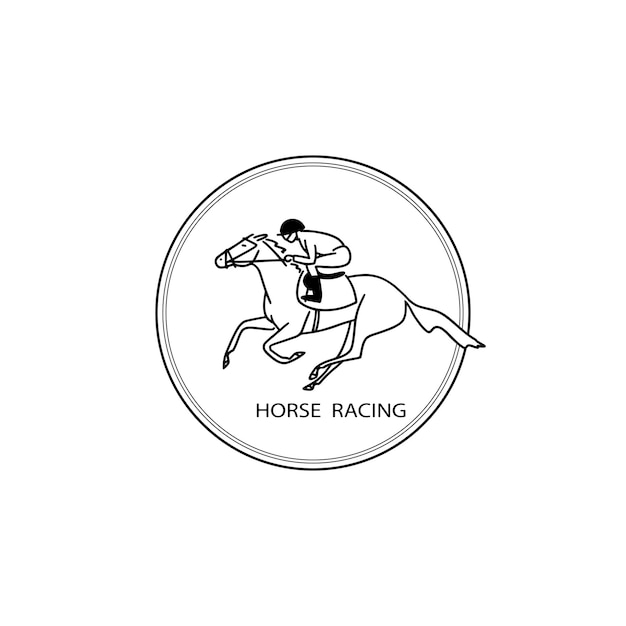 Icon design jockey riding a horse simple vector illustration