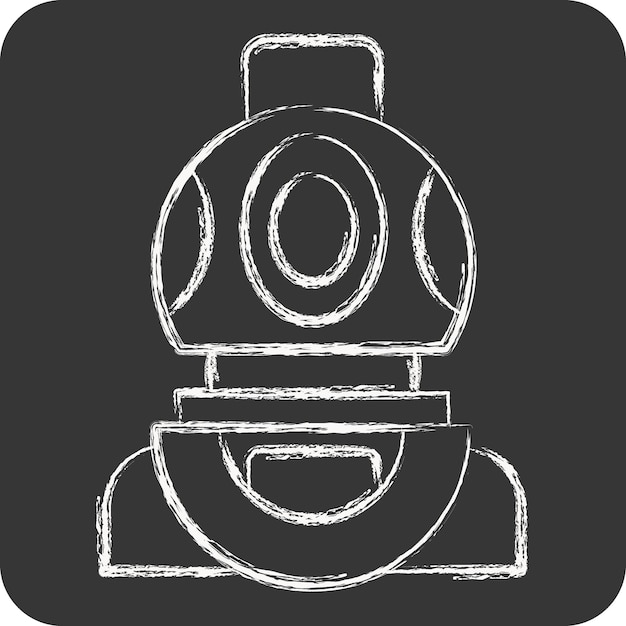 Icon Diving Helmet related to Diving symbol chalk Style simple design illustration