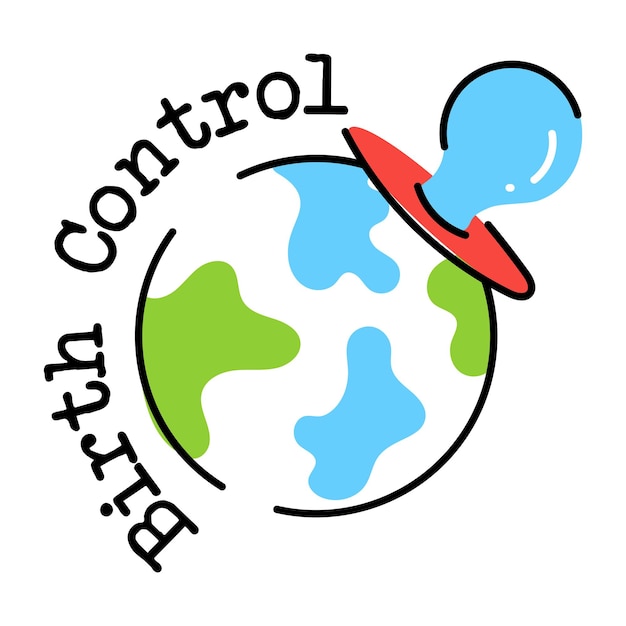 An icon of earth control flat vector