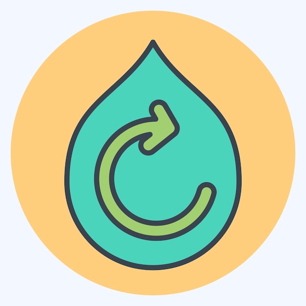 Icon Eco Fuel related to Recycling symbol color mate style simple design illustration