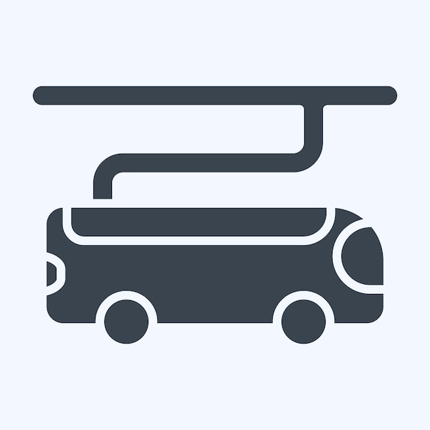 Icon Electric Bus related to Smart City symbol glyph style simple design illustration