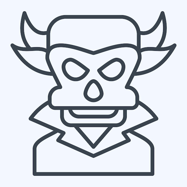 Icon Evil related to Halloween symbol line style simple design illustration