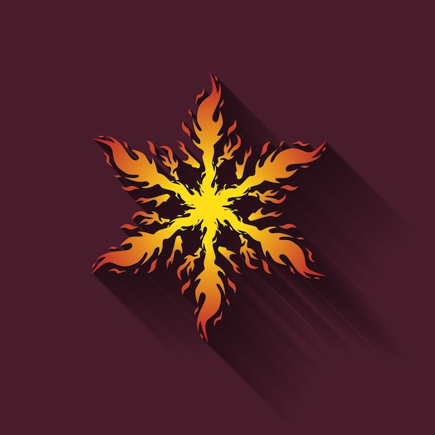 Vector icon fiery snowflakes