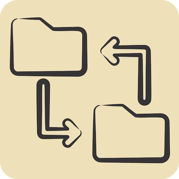 Icon File Sharing related to Remote Working symbol hand drawn style simple design