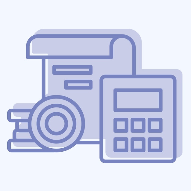 Icon Finance Calculation related to Finance and Tax symbol two tone style simple design illustration