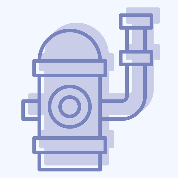 Icon Fire Hydrant related to Emergency symbol two tone style simple design illustration