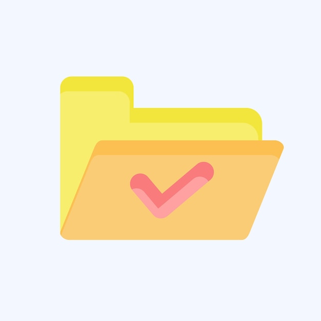 Icon Folder related to Button Download symbol color mate style simple design illustration