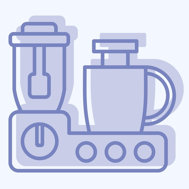 Vector icon food processor related to kitchen tool symbol two tone style simple design illustration