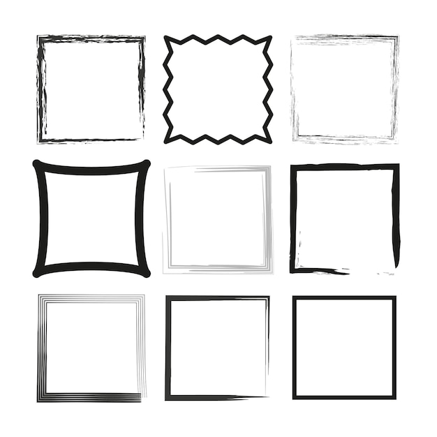 Icon frame set Variety of square shapes Gallery display elements Vector illustration EPS 10