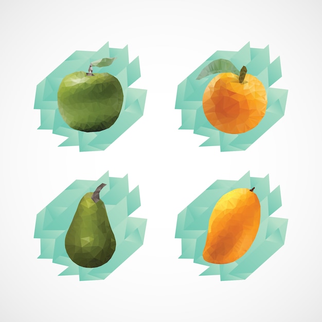 Icon Of The Fruit, Using a Low Poly Style