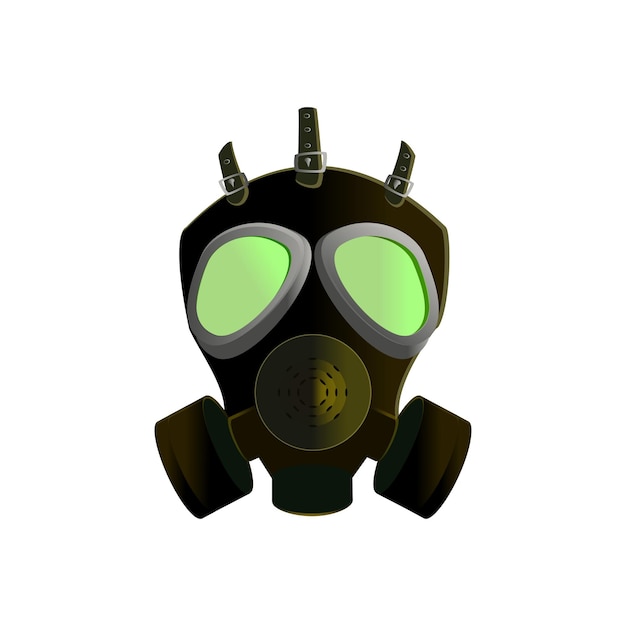 Icon gas mask apocalyptic Mad Max style respirator with leather clasps Illustration for liquids for smoking