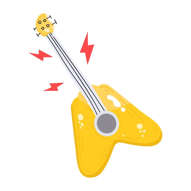 An icon of guitar in editable format