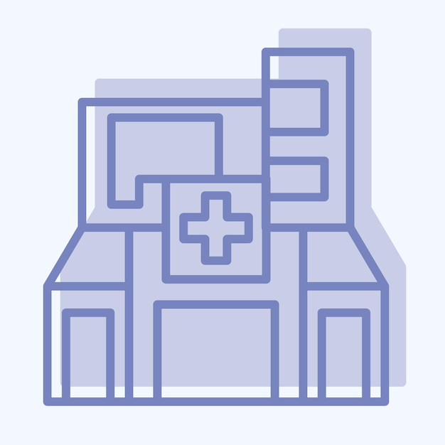 Icon Hospital related to City symbol two tone style simple design illustration