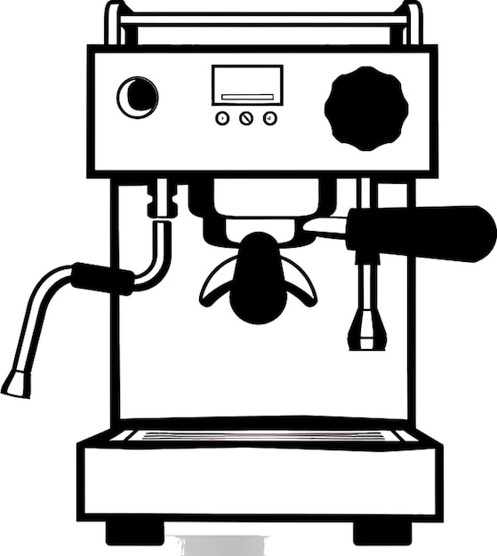 Vector icon image representing an espresso coffee machine machine