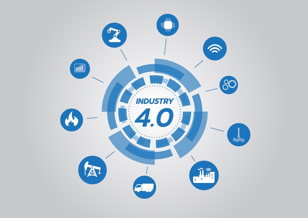 Icon of industry 4.0 concept