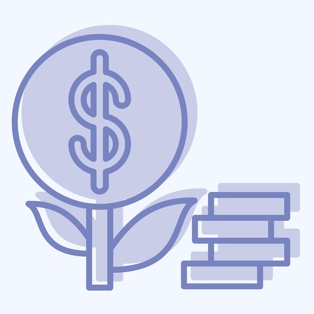 Icon Investment related to Finance and Tax symbol two tone style simple design illustration