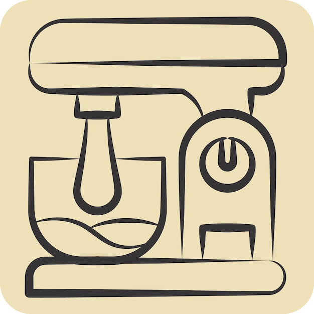 Icon Kitchen Mixer related to Kitchen Tool symbol hand drawn style simple design illustration