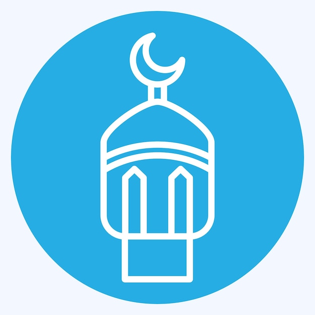 Icon Lantern related to Ramadan symbol blue eyes style simple illustration