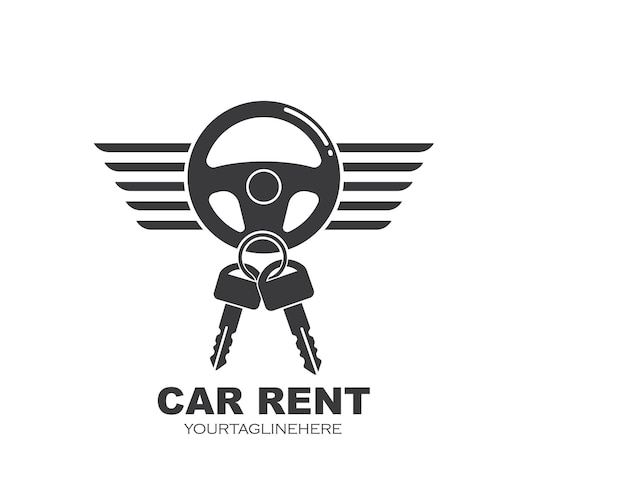 Icon and logo of car rent vector illusration