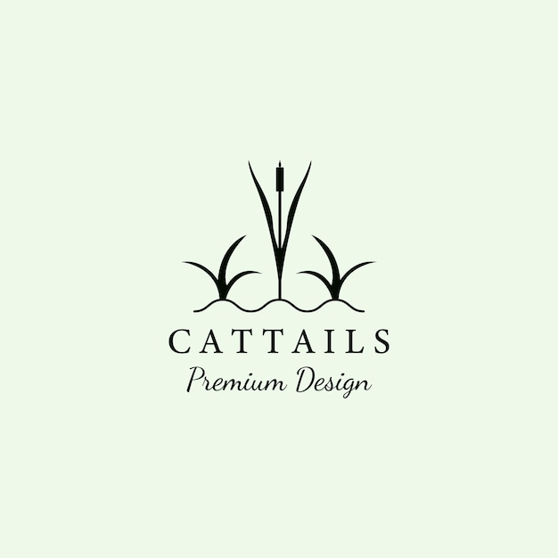 Icon logo design minimalist vector illustration cattails