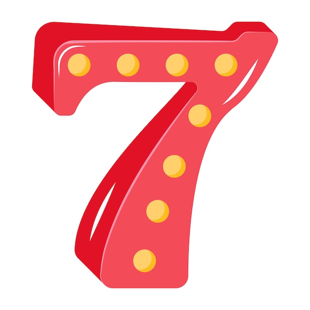 An icon of lucky number flat design