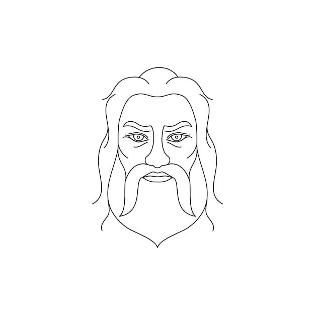 Icon of man in line art style on white background.