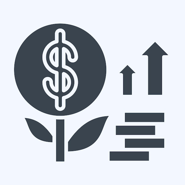 Icon Money Growth related to Finance and Tax symbol glyph style simple design illustration