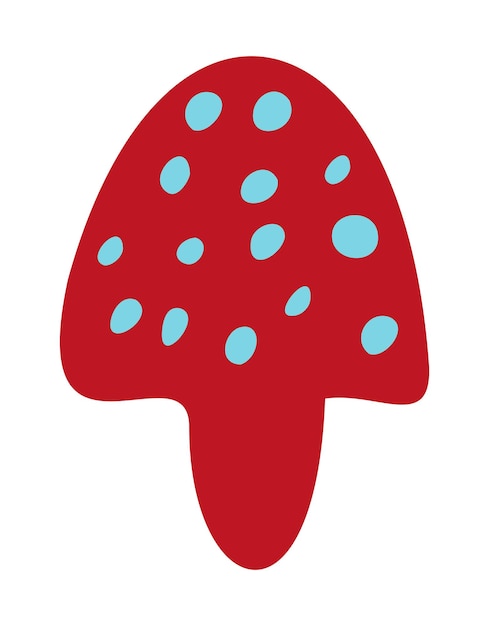 Icon mushroom fly agaric red with blue spots