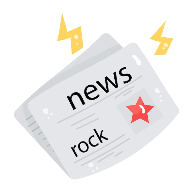 An icon of news flat sticker design