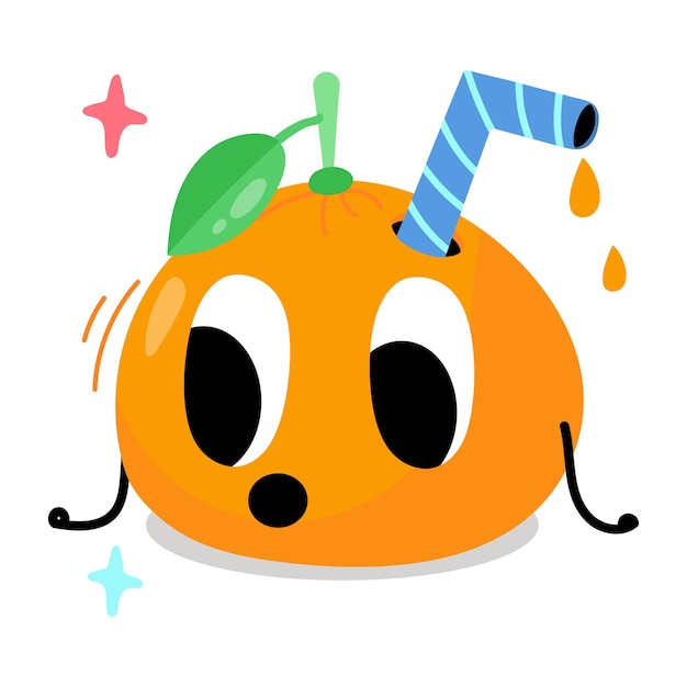 An icon of orange juice flat sticker