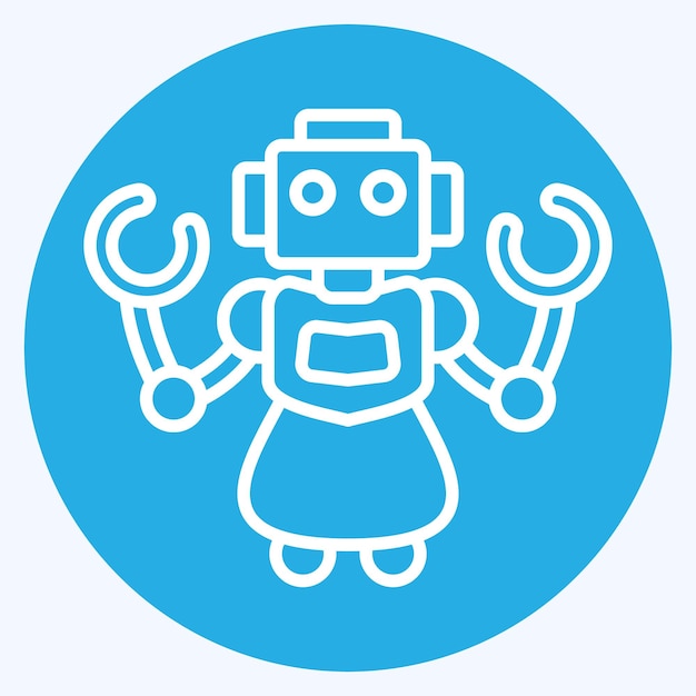 Icon Personal Robot related to Future Technology symbol blue eyes style simple illustration