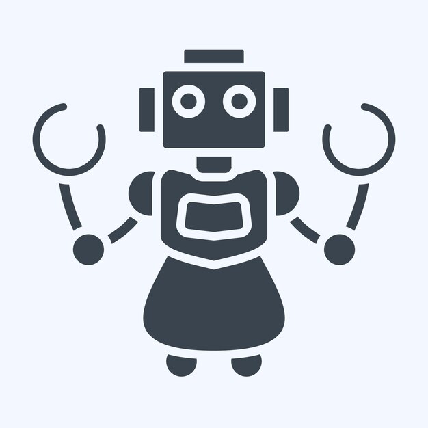 Icon Personal Robot related to Future Technology symbol glyph style simple illustration